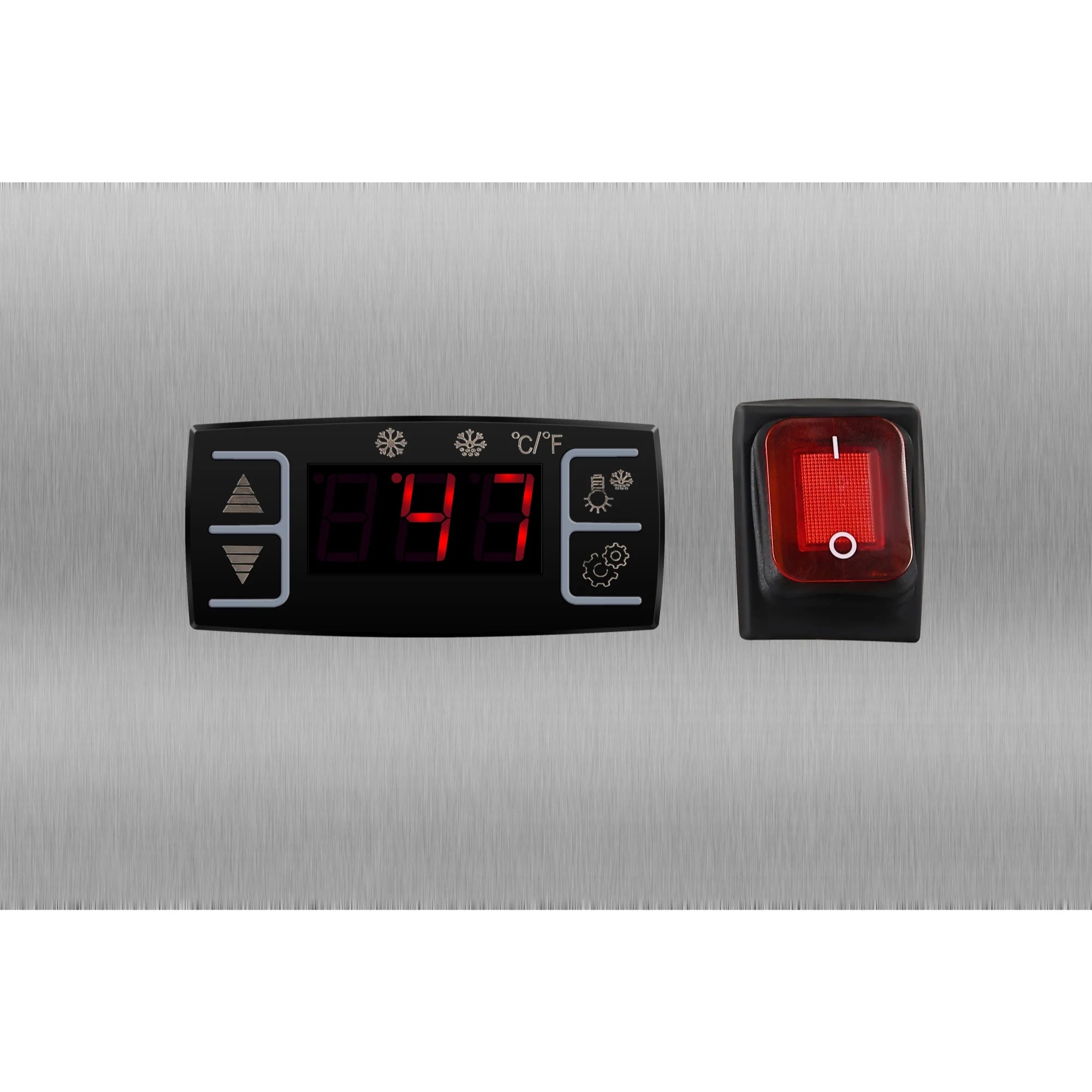 46 in. Countertop Gelato Display Case with 6 Pans and Built-in Glass Sneeze Guard in Stainless-Steel