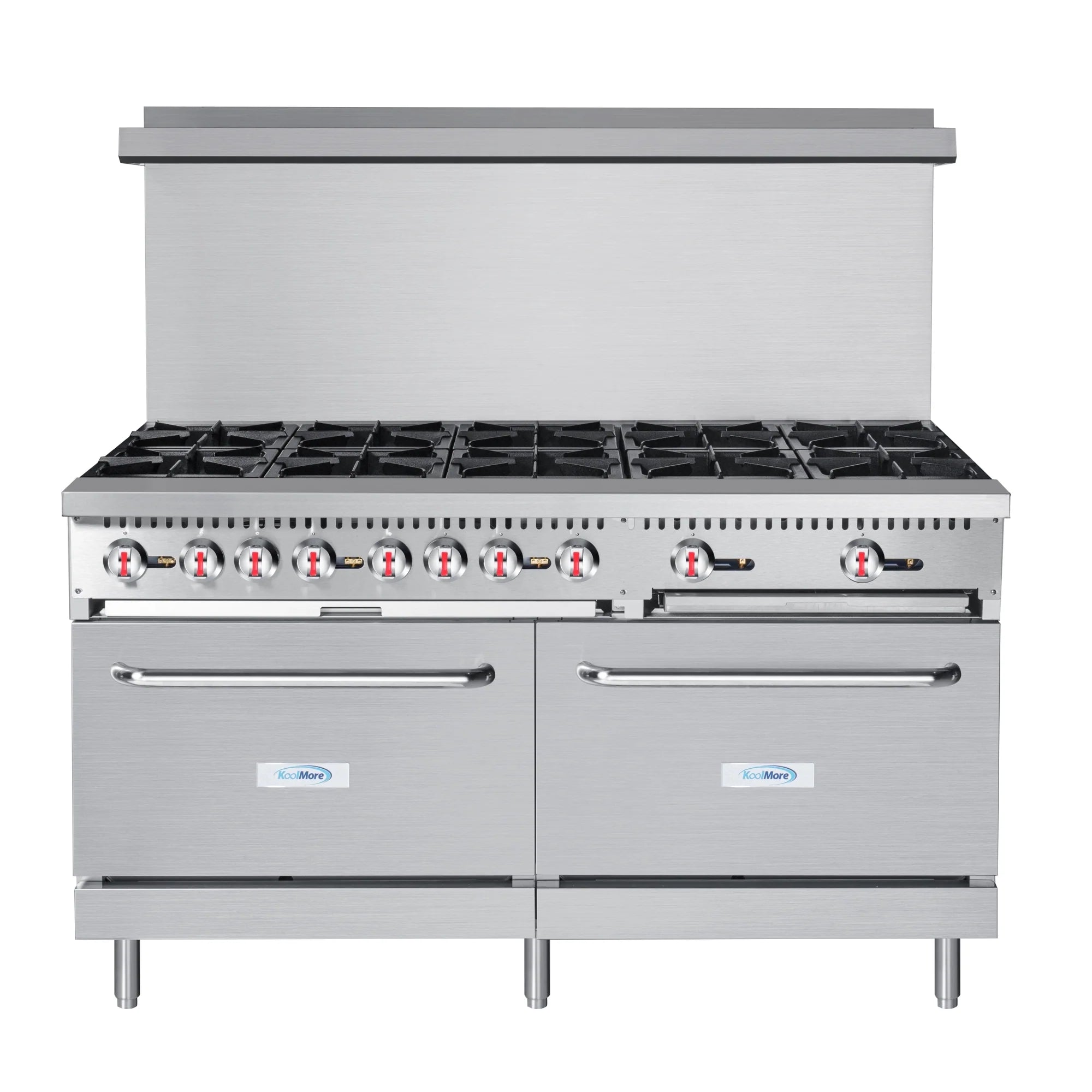 60 in. Commercial 10 Burner Natural Gas Range in Stainless-Steel