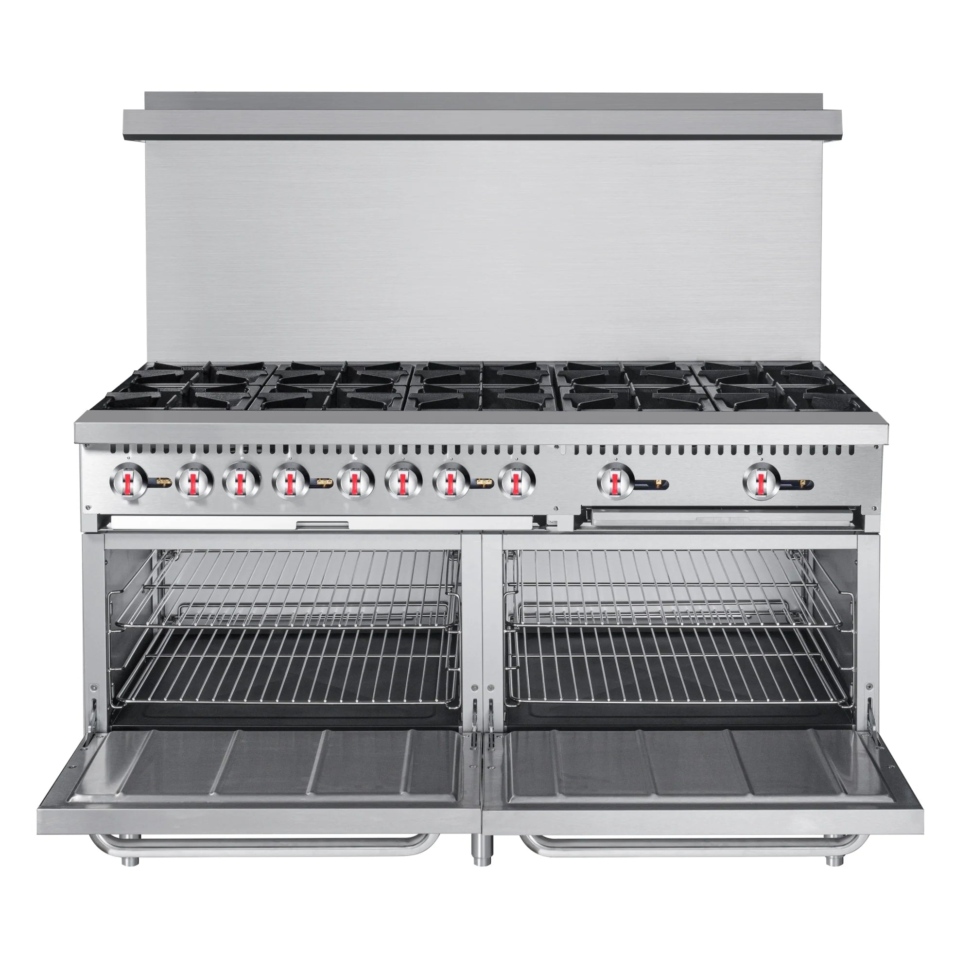 60 in. Commercial 10 Burner Natural Gas Range in Stainless-Steel