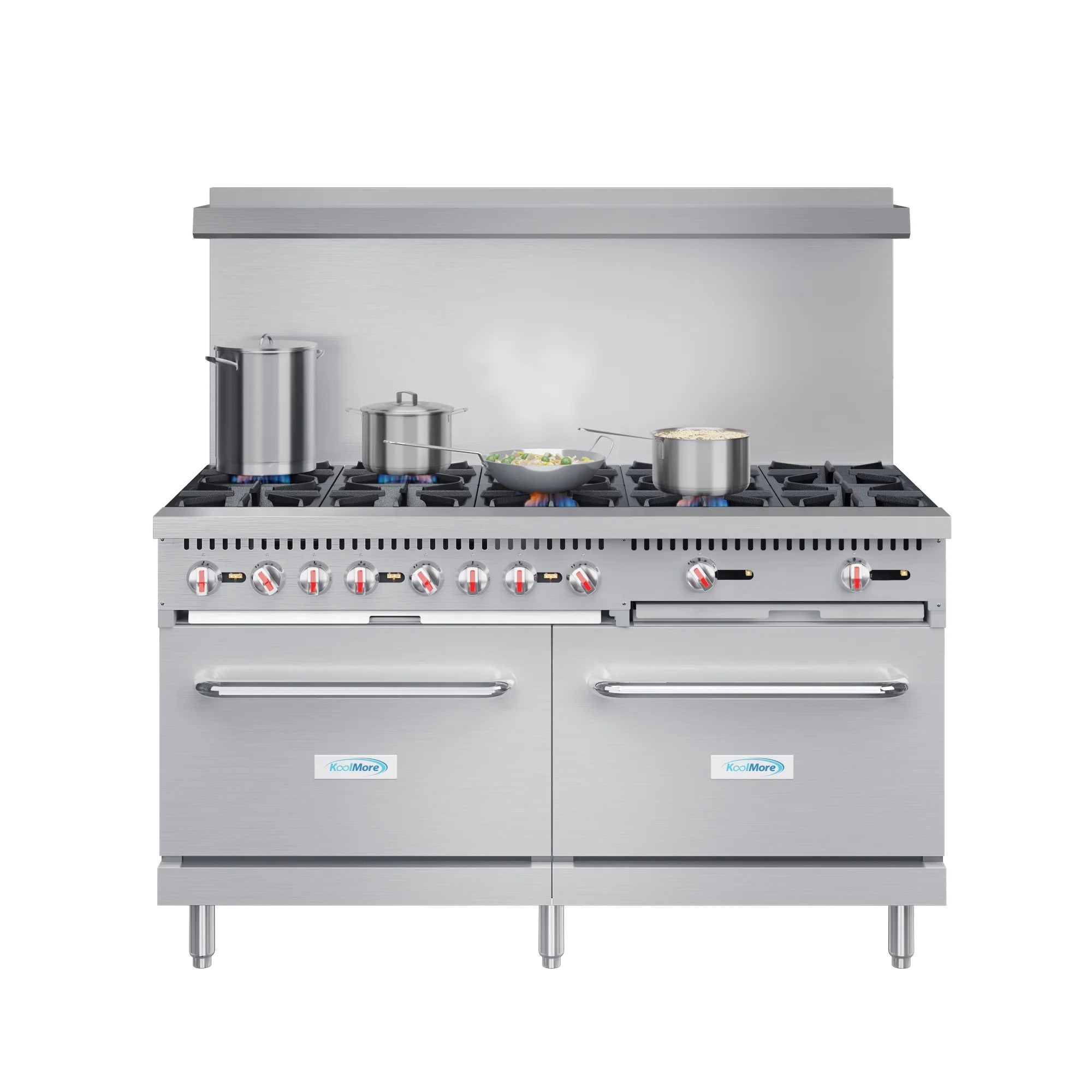 60 in. Commercial 10 Burner Natural Gas Range in Stainless-Steel