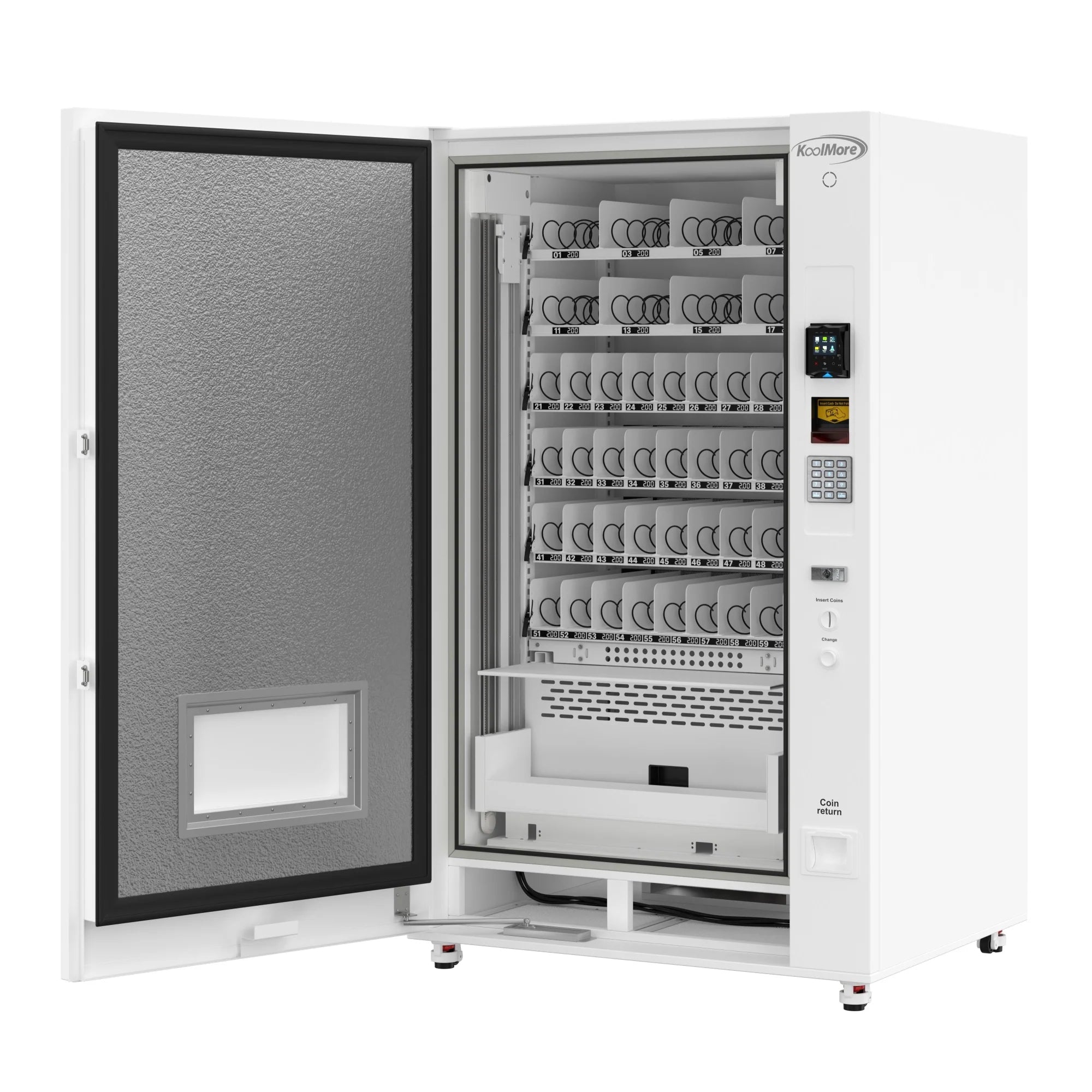 -20% 45 in. Commercial Freezer Ice Cream Vending Machine with 44 Slots, Ample 49 in. Touch Display, Bill Acceptor and Credit Card Reader in White