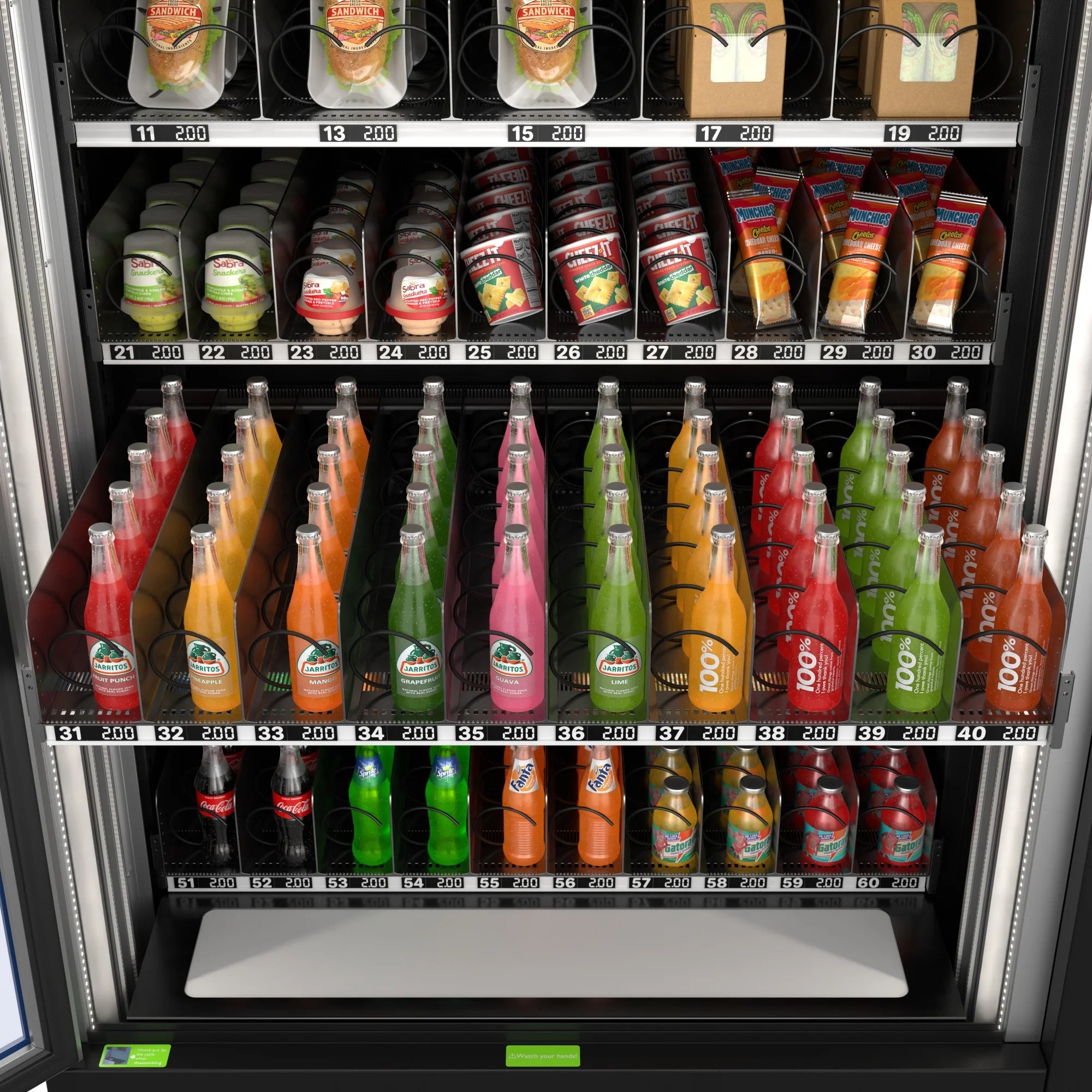 Snack Vending Machine with 21.5 Inch Touch Display, 66 Slots and Elevator-Lift Dispensing System,Refrigerated, Bill and Coin Acceptor, Credit Card Reader, Wifi and 4G Connectivity in Black