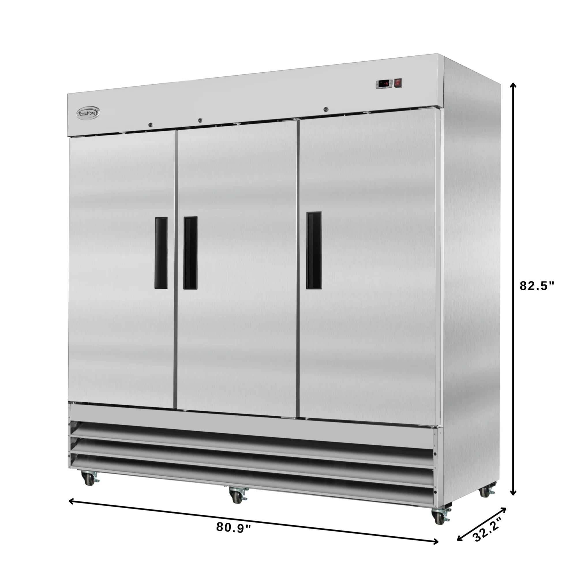 82 in. Three-Door Reach-In Freezer 72 cu ft