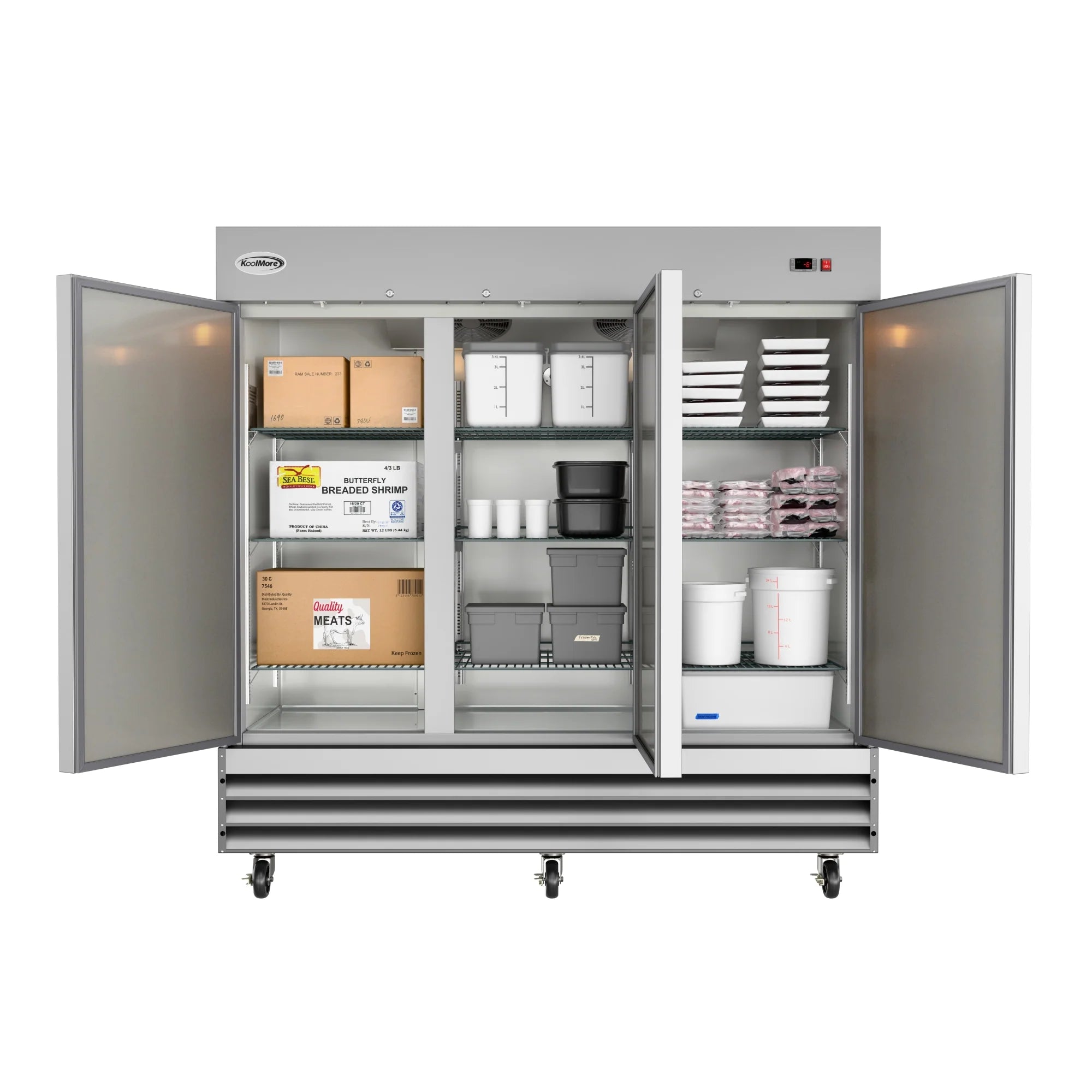 82 in. Three-Door Reach-In Freezer 72 cu ft