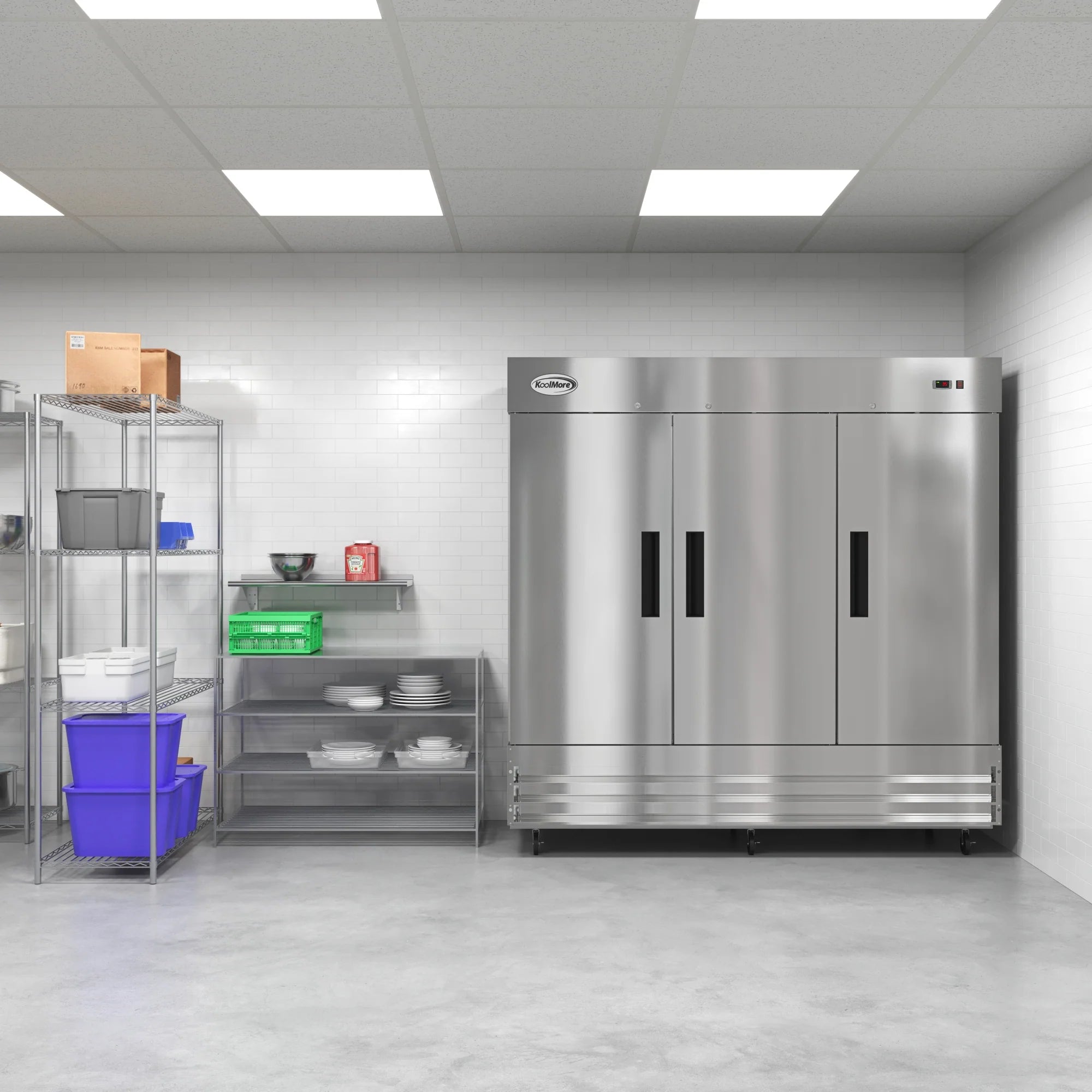 80 in. Three Door Commercial Reach In Refrigerator 72 cu. ft.